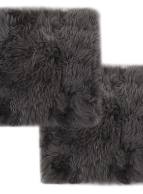 VidaXL Stoelkussens 2 st 40x40 cm echt schapenvacht lichtgrijs