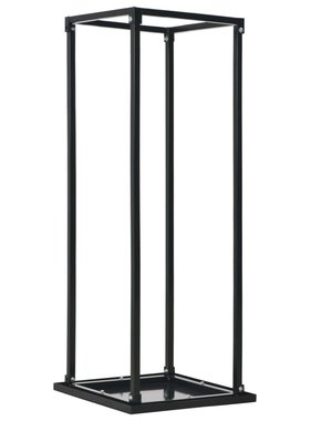 VidaXL Haardhoutrek met basis 37x37x113 cm staal zwart