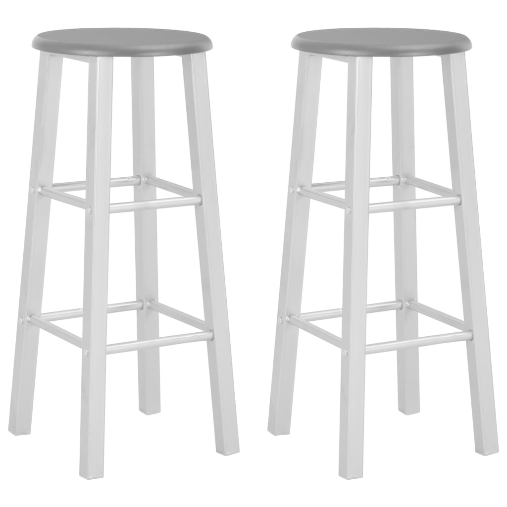 VidaXL Barkrukken 2 st MDF zilverkleurig