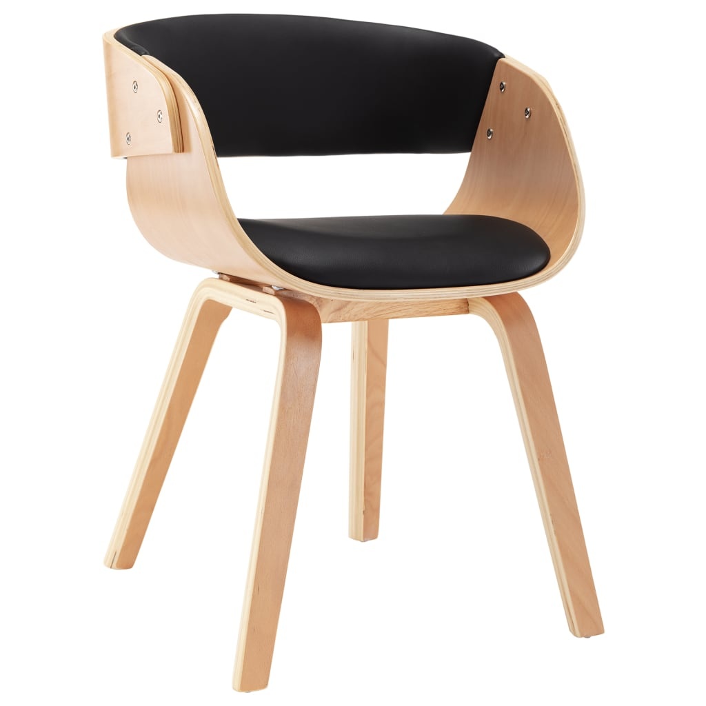 VidaXL Eetkamerstoel met houten frame kunstleer zwart