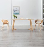 VidaXL Eetkamerstoel met houten frame kunstleer crème