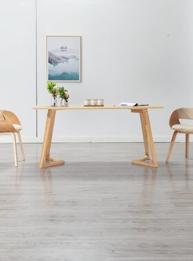 VidaXL Eetkamerstoel met houten frame kunstleer crème