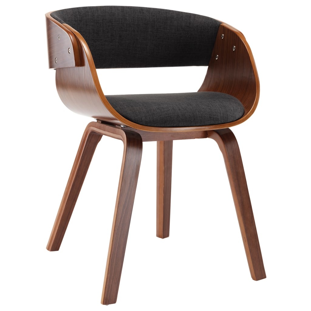 VidaXL Eetkamerstoel met houten frame stof grijs