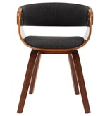 VidaXL Eetkamerstoel met houten frame stof grijs