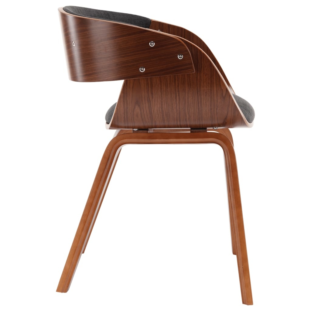 VidaXL Eetkamerstoel met houten frame stof grijs