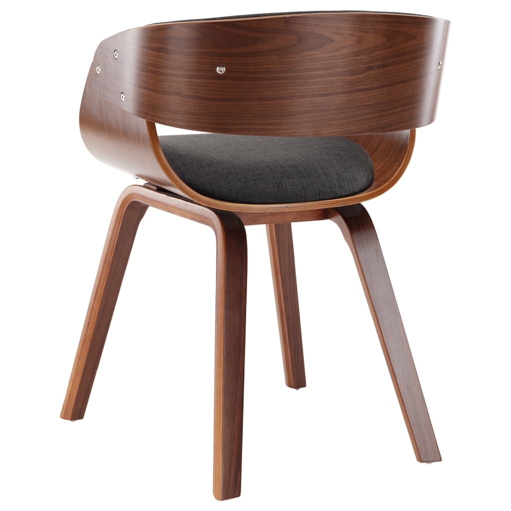 VidaXL Eetkamerstoel met houten frame stof grijs