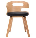 vidaXL Eetkamerstoelen 2 st gebogen hout en kunstleer zwart