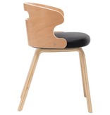 vidaXL Eetkamerstoelen 2 st gebogen hout en kunstleer zwart