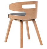 vidaXL Eetkamerstoelen 2 st gebogen hout en kunstleer zwart