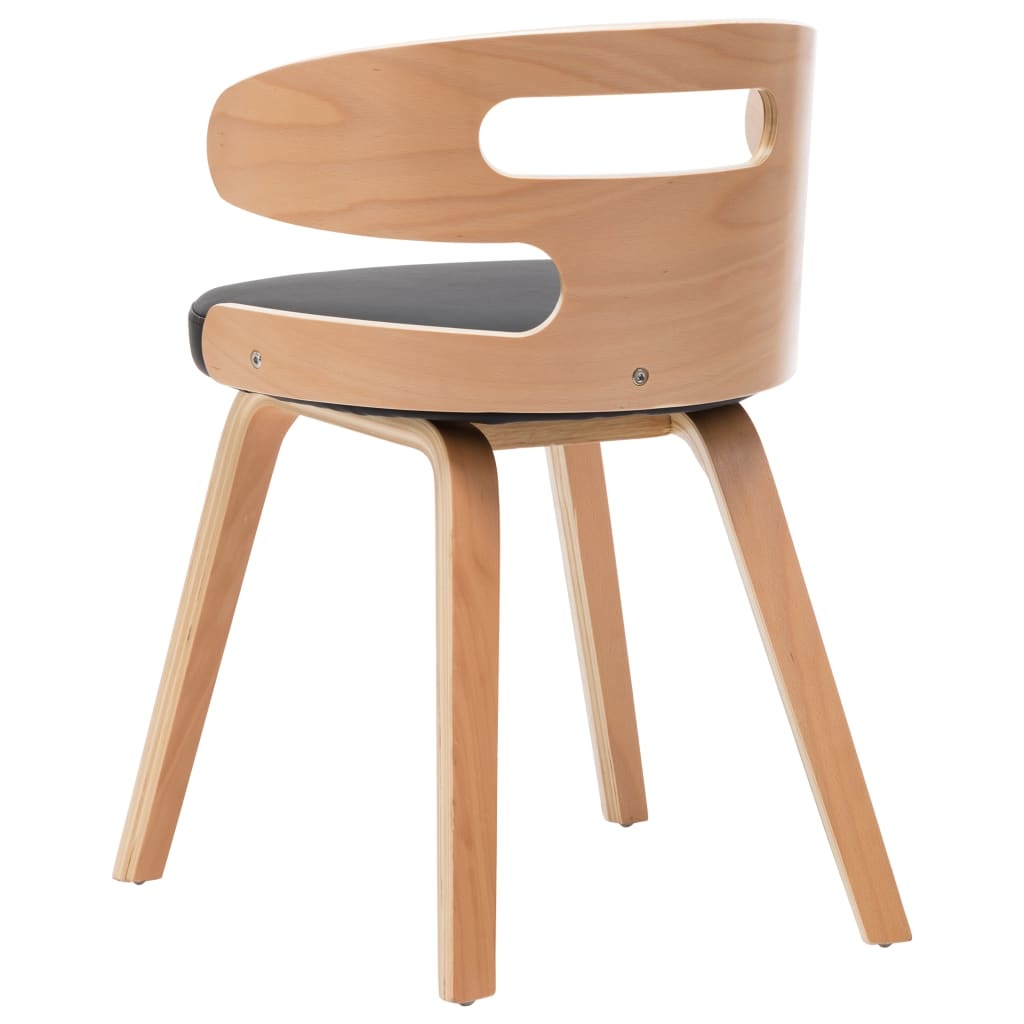 vidaXL Eetkamerstoelen 2 st gebogen hout en kunstleer zwart