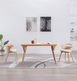 VidaXL Eetkamerstoelen 2 st met houten frame kunstleer crème