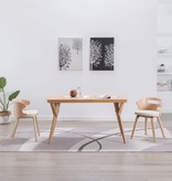 vidaXL Eetkamerstoelen 2 st met houten frame kunstleer crème