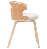 vidaXL Eetkamerstoelen 2 st met houten frame kunstleer crème