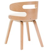VidaXL Eetkamerstoelen 2 st met houten frame kunstleer crème
