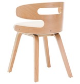 vidaXL Eetkamerstoelen 2 st met houten frame kunstleer crème