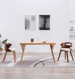 vidaXL Eetkamerstoelen 2 st gebogen hout en kunstleer crème