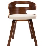 vidaXL Eetkamerstoelen 2 st gebogen hout en kunstleer crème