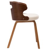 VidaXL Eetkamerstoelen 2 st gebogen hout en kunstleer crème