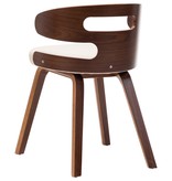 vidaXL Eetkamerstoelen 2 st gebogen hout en kunstleer crème