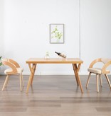 VidaXL Eetkamerstoelen 2 st gebogen hout en kunstleer crème
