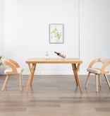 vidaXL Eetkamerstoelen 2 st gebogen hout en kunstleer crème