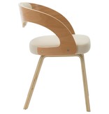 VidaXL Eetkamerstoelen 2 st gebogen hout en kunstleer crème