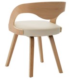VidaXL Eetkamerstoelen 2 st gebogen hout en kunstleer crème