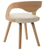 vidaXL Eetkamerstoelen 2 st gebogen hout en kunstleer crème