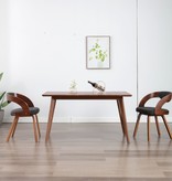 VidaXL Eetkamerstoelen 2 st met houten frame stof donkergrijs