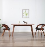 vidaXL Eetkamerstoelen 2 st met houten frame stof donkergrijs