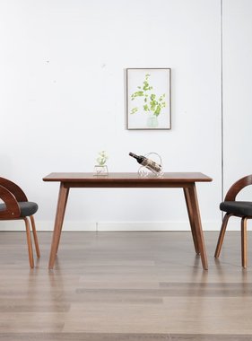 VidaXL Eetkamerstoelen 2 st met houten frame stof donkergrijs