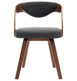 VidaXL Eetkamerstoelen 2 st met houten frame stof donkergrijs