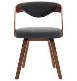 vidaXL Eetkamerstoelen 2 st met houten frame stof donkergrijs