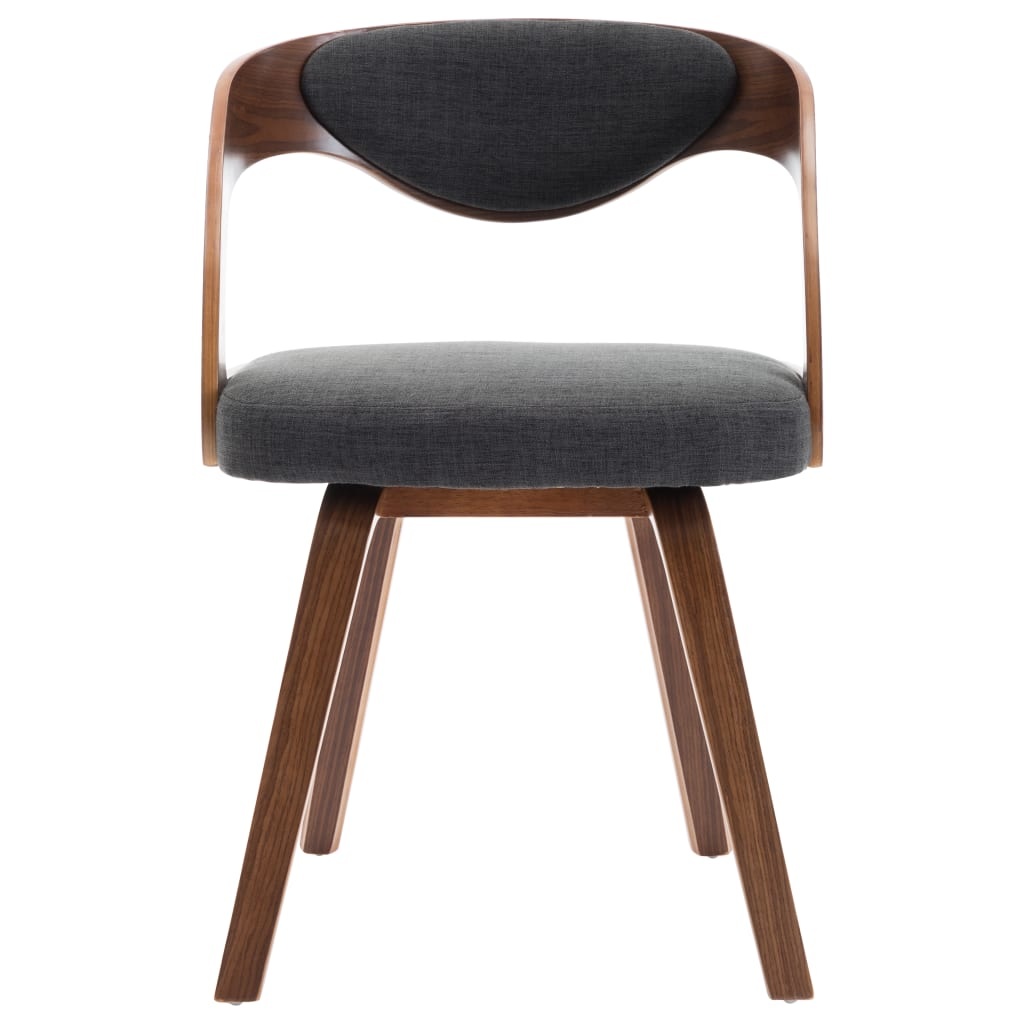 vidaXL Eetkamerstoelen 2 st met houten frame stof donkergrijs