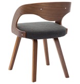 vidaXL Eetkamerstoelen 2 st met houten frame stof donkergrijs