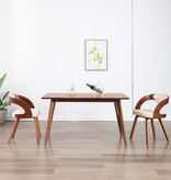 VidaXL Eetkamerstoelen 2 st gebogen hout en kunstleer crème