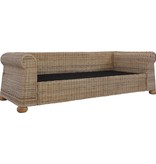 VidaXL Driezitsbank met kussens natuurlijk rattan