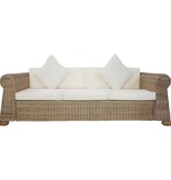 VidaXL Driezitsbank met kussens natuurlijk rattan