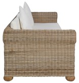 VidaXL Driezitsbank met kussens natuurlijk rattan