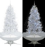 VidaXL Kerstboom sneeuwend met paraplubasis 190 cm wit