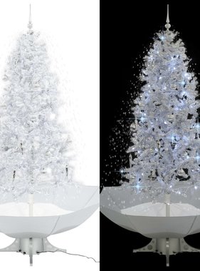 VidaXL Kerstboom sneeuwend met paraplubasis 190 cm wit
