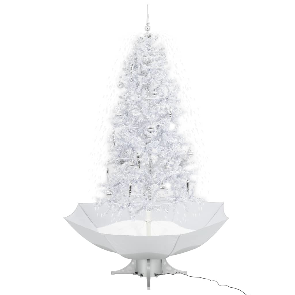 vidaXL Kerstboom sneeuwend met paraplubasis 190 cm wit