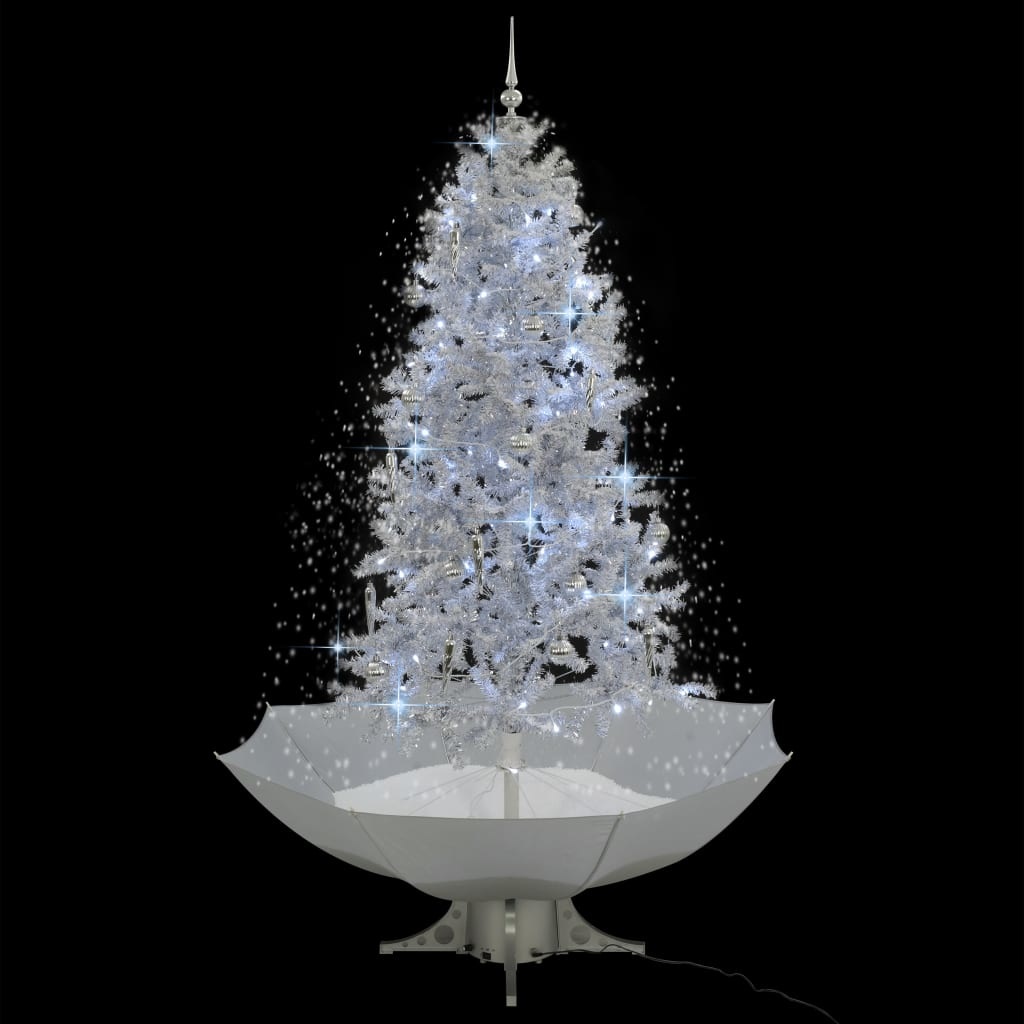 VidaXL Kerstboom sneeuwend met paraplubasis 190 cm wit