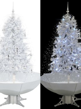 VidaXL Kerstboom sneeuwend met paraplubasis 170 cm wit