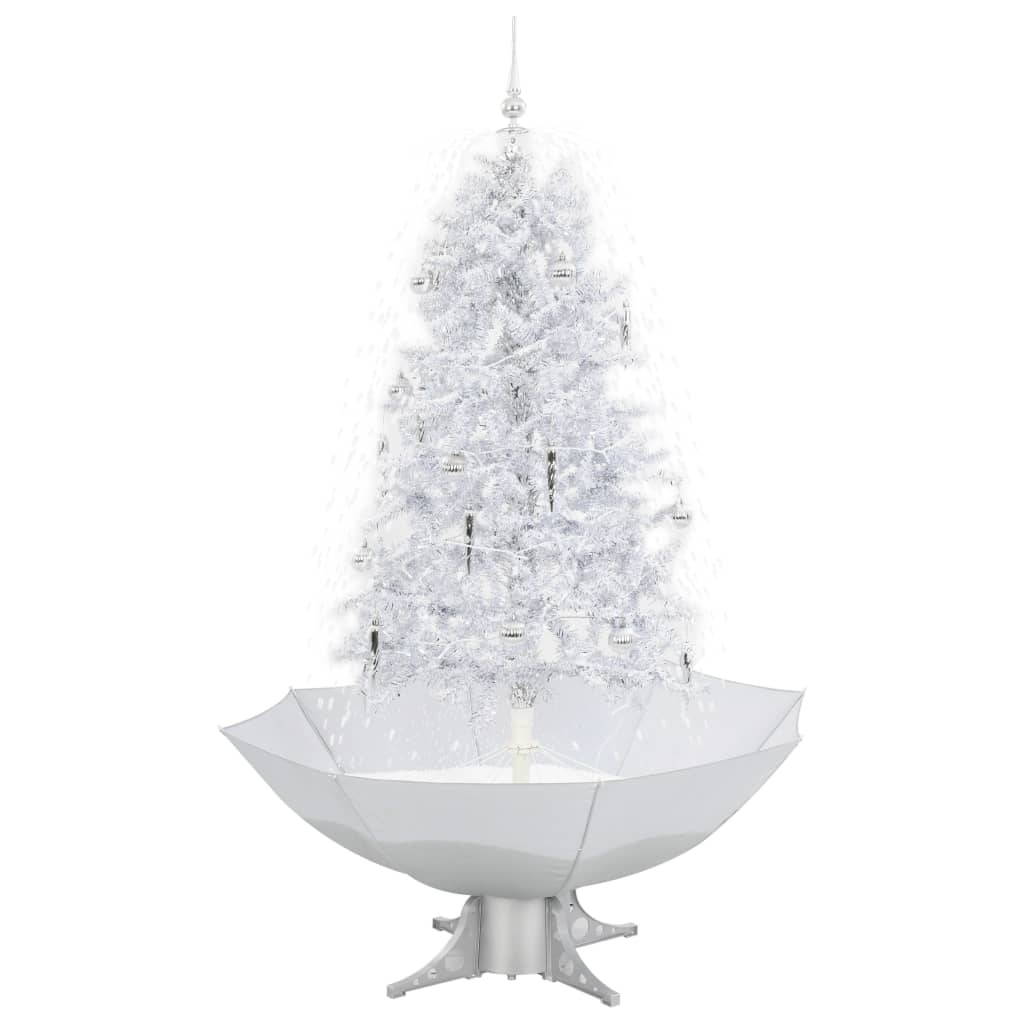 VidaXL Kerstboom sneeuwend met paraplubasis 170 cm wit