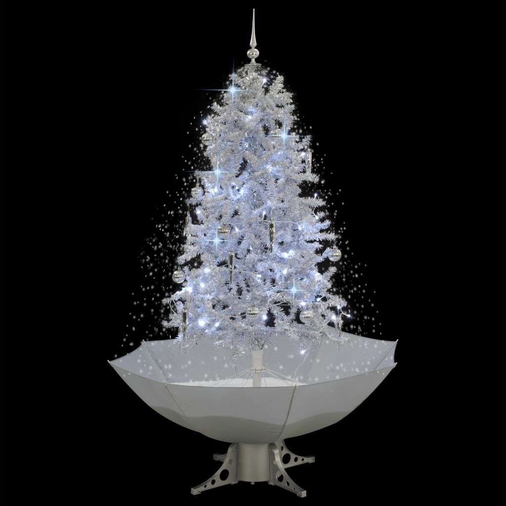 VidaXL Kerstboom sneeuwend met paraplubasis 170 cm wit