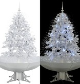 VidaXL Kerstboom sneeuwend met paraplubasis 140 cm wit