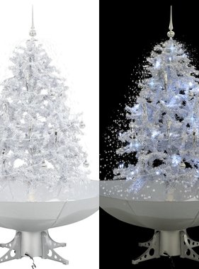 VidaXL Kerstboom sneeuwend met paraplubasis 140 cm wit
