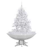 VidaXL Kerstboom sneeuwend met paraplubasis 140 cm wit