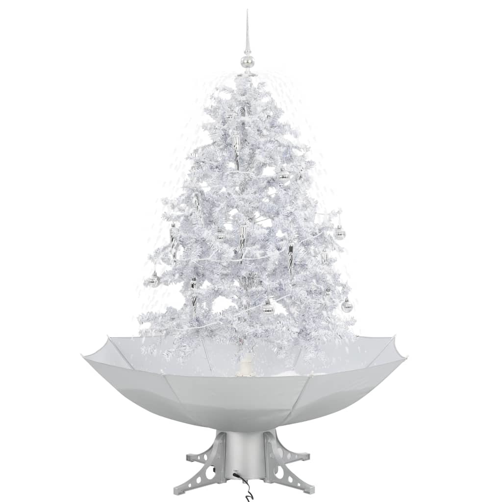 VidaXL Kerstboom sneeuwend met paraplubasis 140 cm wit